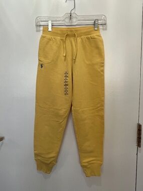 NEW POLO RALPH LAUREN Yellow Fleece Jogger Pants Size M (8-10)